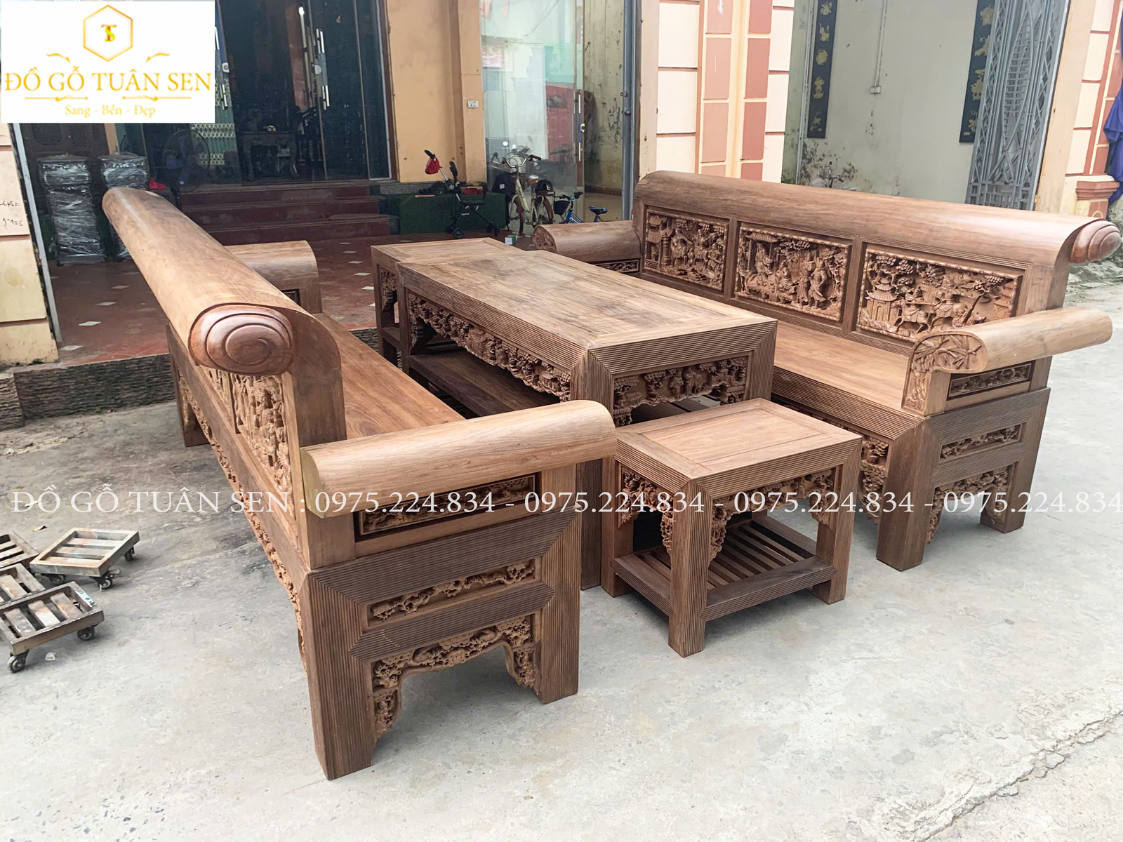 Thông tin bộ trường kỷ gỗ gụ khổng lồ